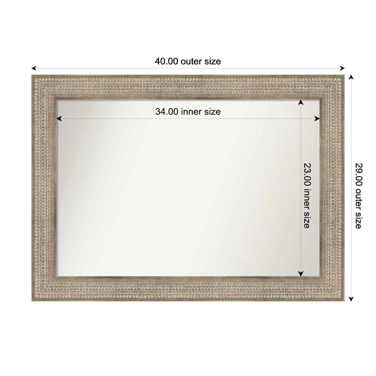 Trellis Silver Non-Beveled Custom Framed Bathroom Vanity Wall Mirror